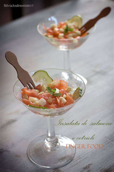 Insalata finger food salmone cetriolo menta