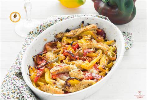 Pollo e peperoni gratinati al forno