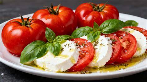 Polpette italiane con pomodori mozzarella basilico
