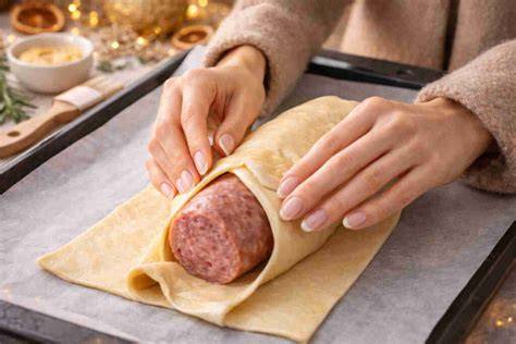 Fasi di preparazione cotechino in crosta