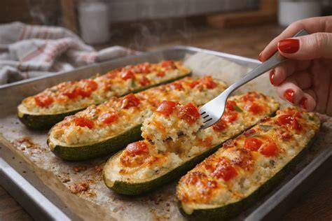 barchette di zucchine farcite con pomodorini