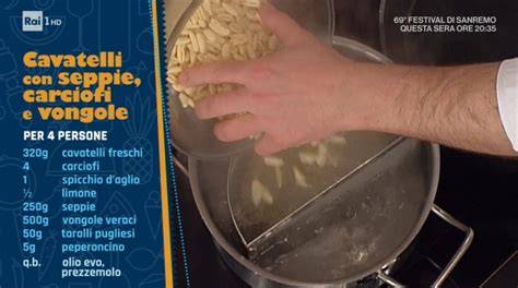 cavatelli vongole carciofi seppie taralli