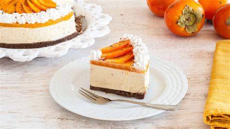 Cheesecake cotta ai cachi fetta