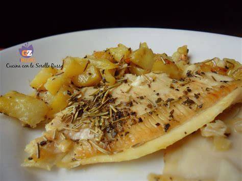 Filetti di platessa surgelata al forno con patate