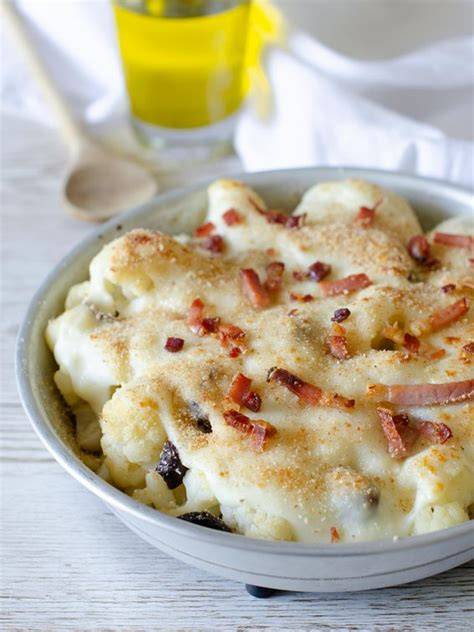 cavolfiore al forno con pancetta gratinato