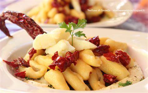 Baccalà con crema di peperoni