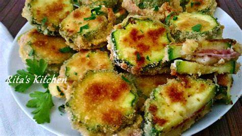 Medaglioni di zucchine con mozzarella fritti