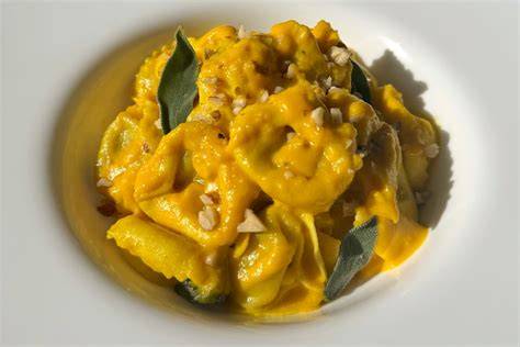 Animelle con spinaci e crema di zafferano