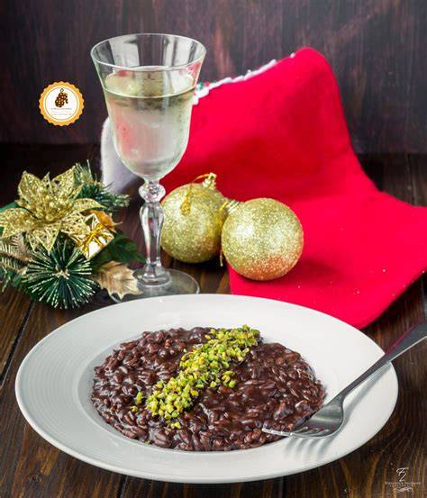 Risotto al cacao peperoncino pistacchi nocciole