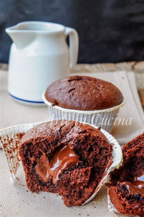 muffin con cuore morbido di Nutella