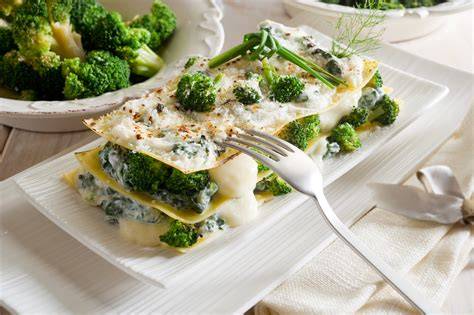 Lasagne broccoli e Montasio gratinate
