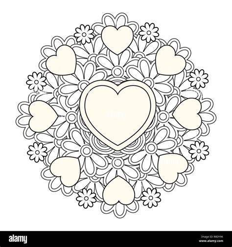 Cuori rose e Cupido mandala San Valentino