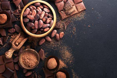Fave di cacao crude e cioccolato fondente