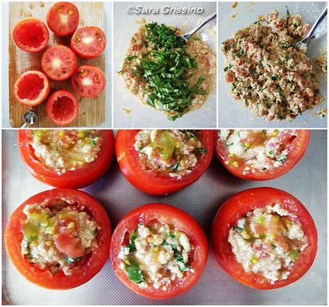Preparazione pomodori Camone con pangrattato
