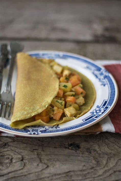 Crêpes con farina di fave e verdure