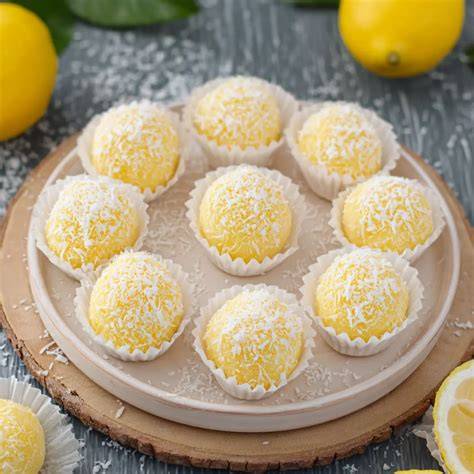 Tartufini al limone ricoperti di cocco