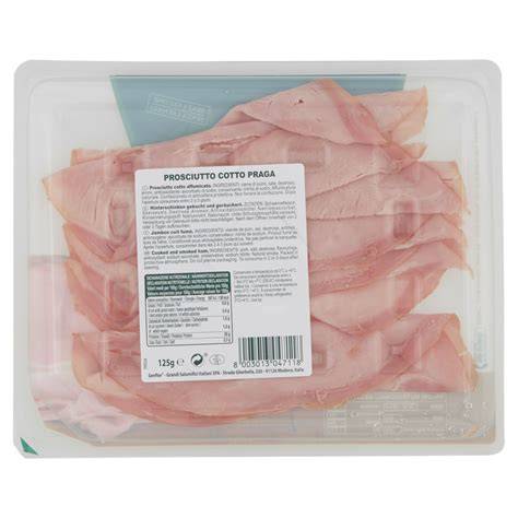 Prosciutto cotto quadrato italiano affettato