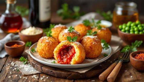 Arancini siciliani al ragù dorati
