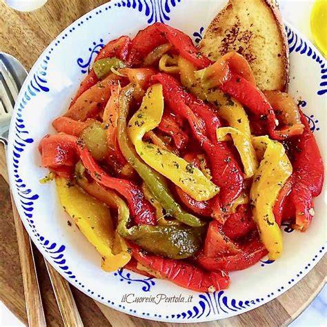 peperoni arrostiti spellati al forno