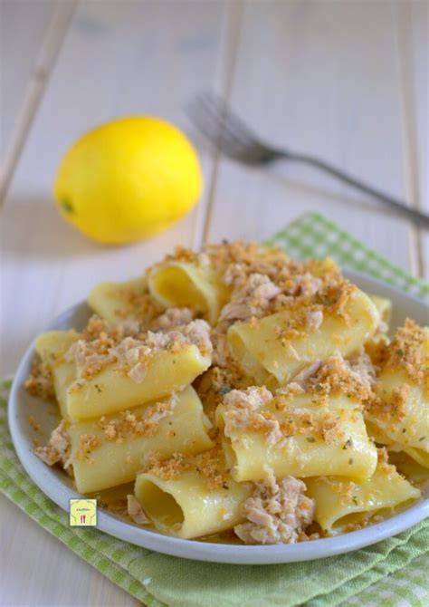 Paccheri tonno e gamberetti piatto finito